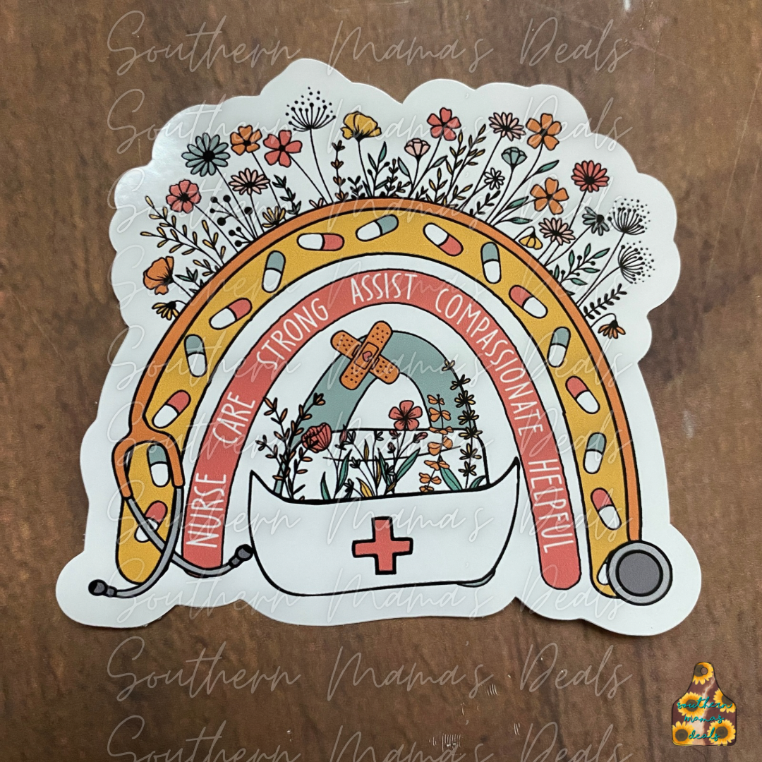 Nurse Rainbow Vinyl Sticker