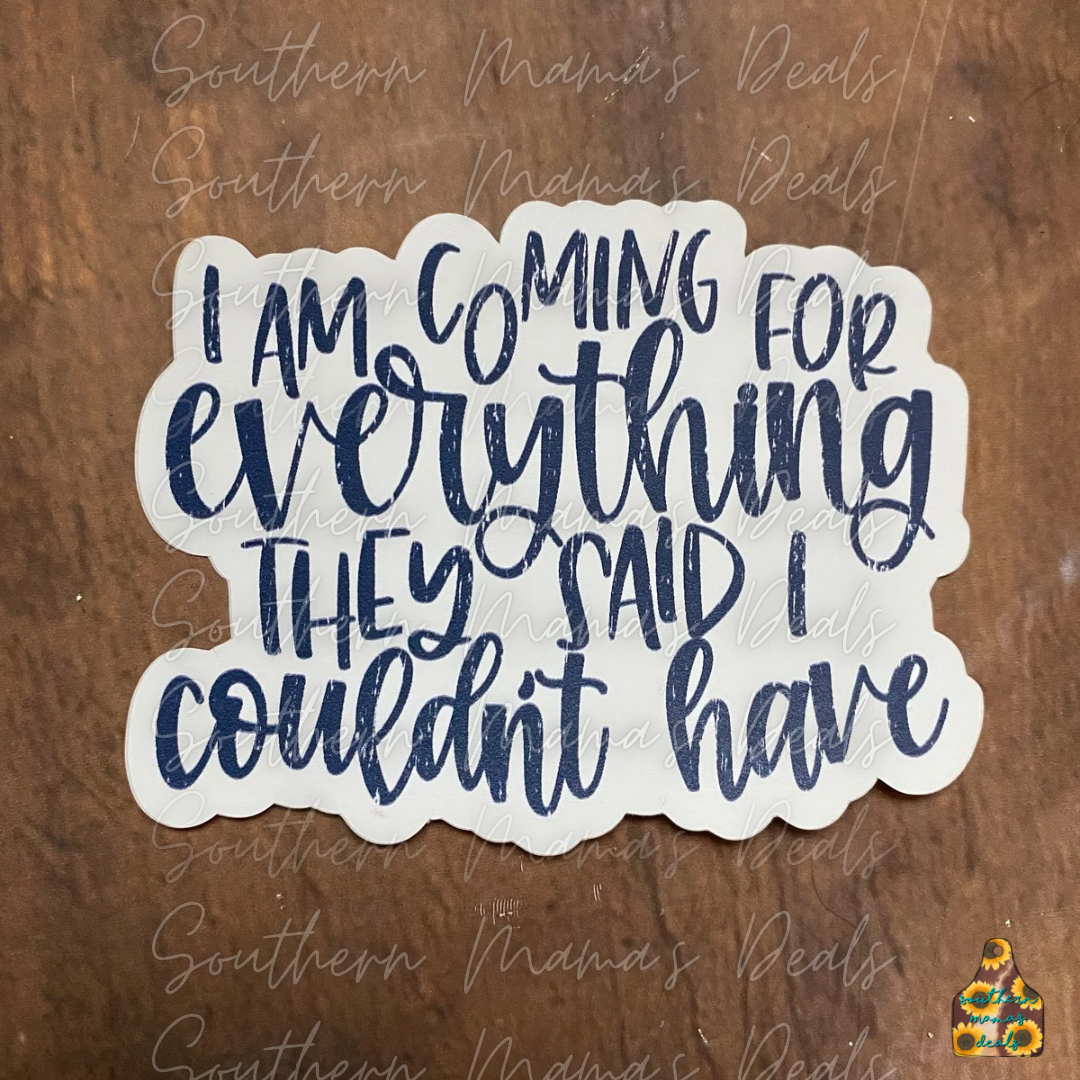 I am coming Vinyl Sticker