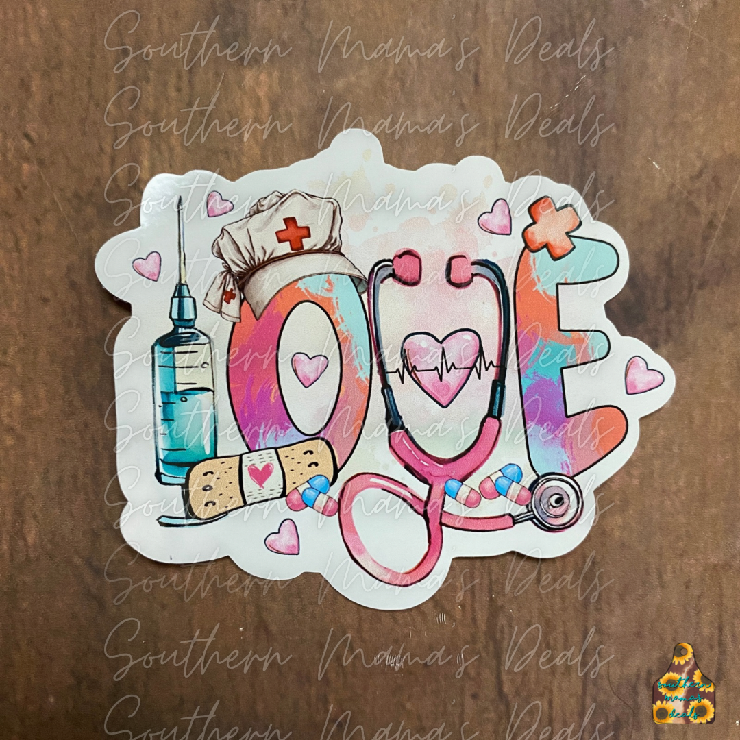 Nurse Love Vinyl Sticker