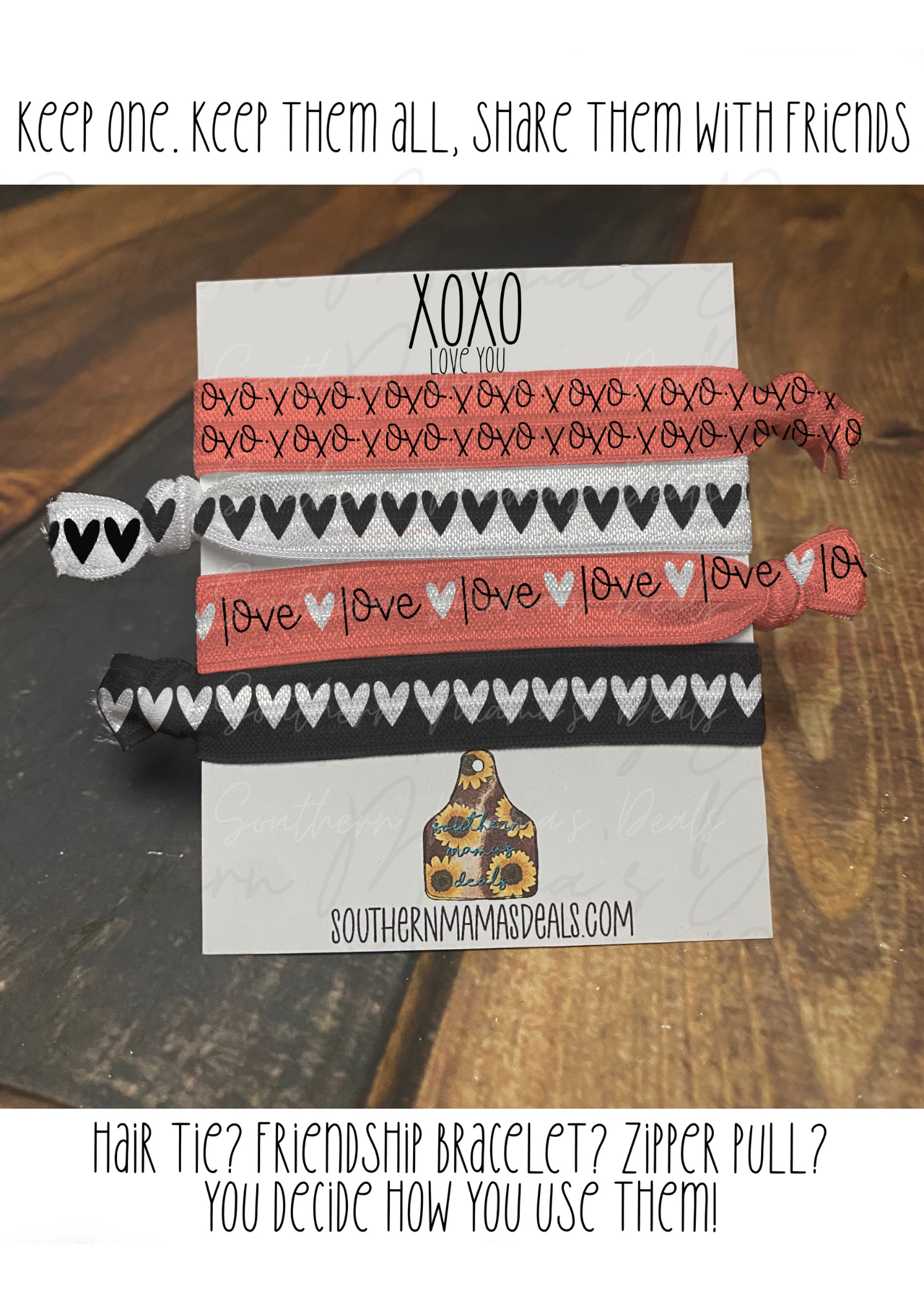 "XOXO" Hair ties