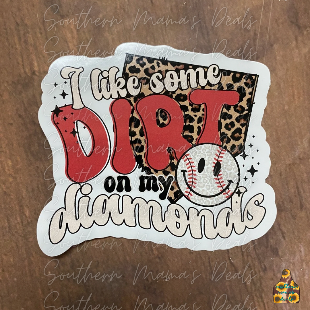 Baseball-Dirt/Diamonds Vinyl Sticker