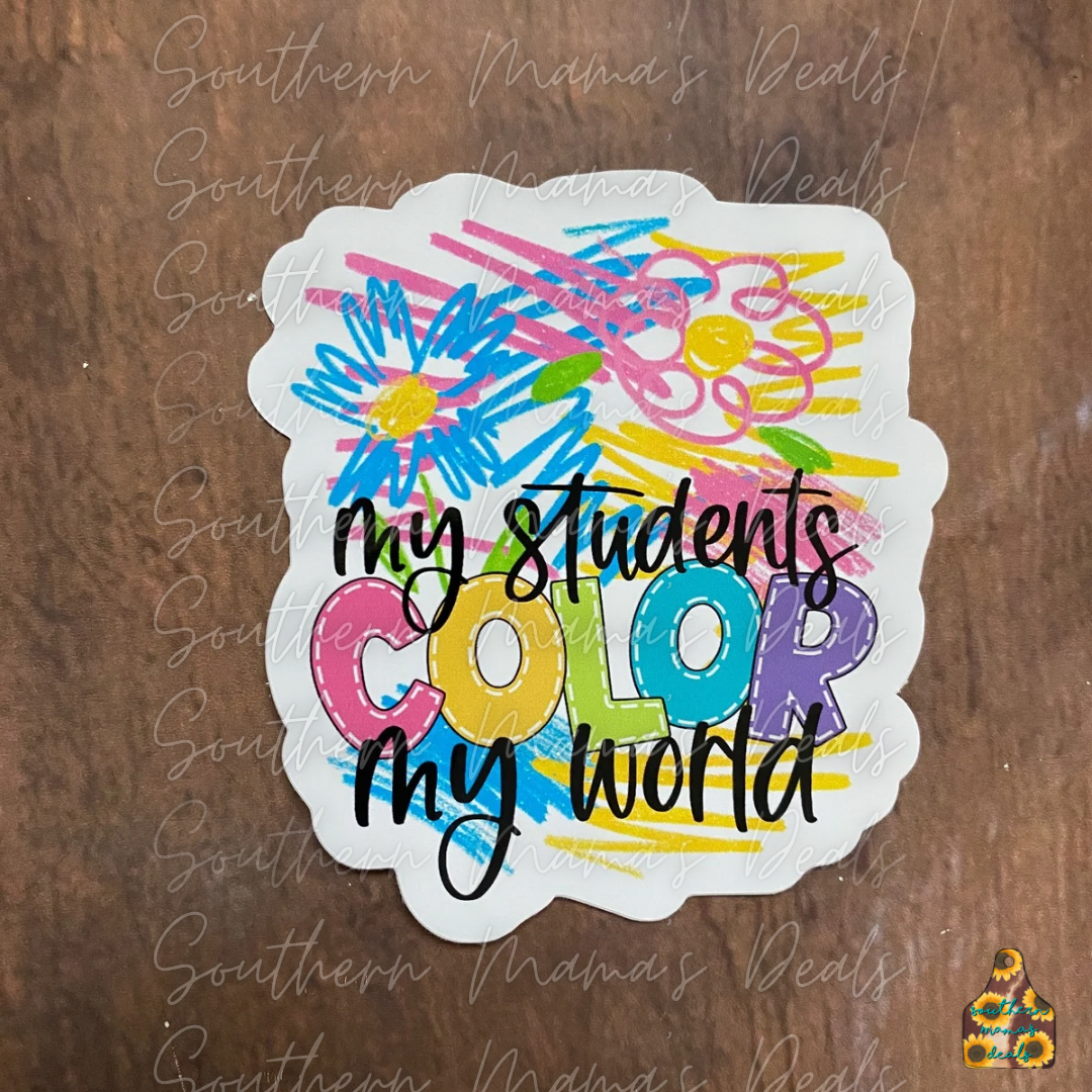 Teacher Students Color Vinyl Sticker