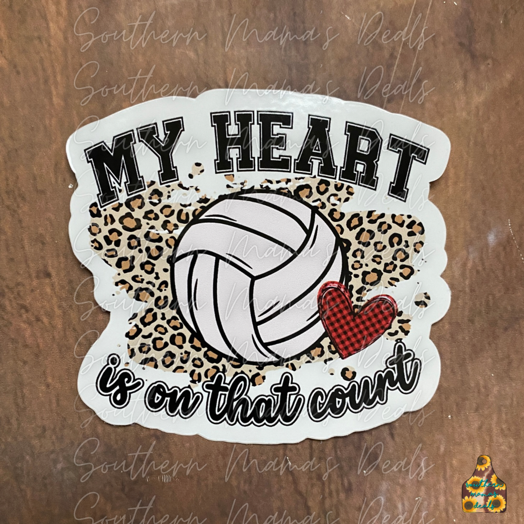 Volleyball My heart Vinyl Sticker