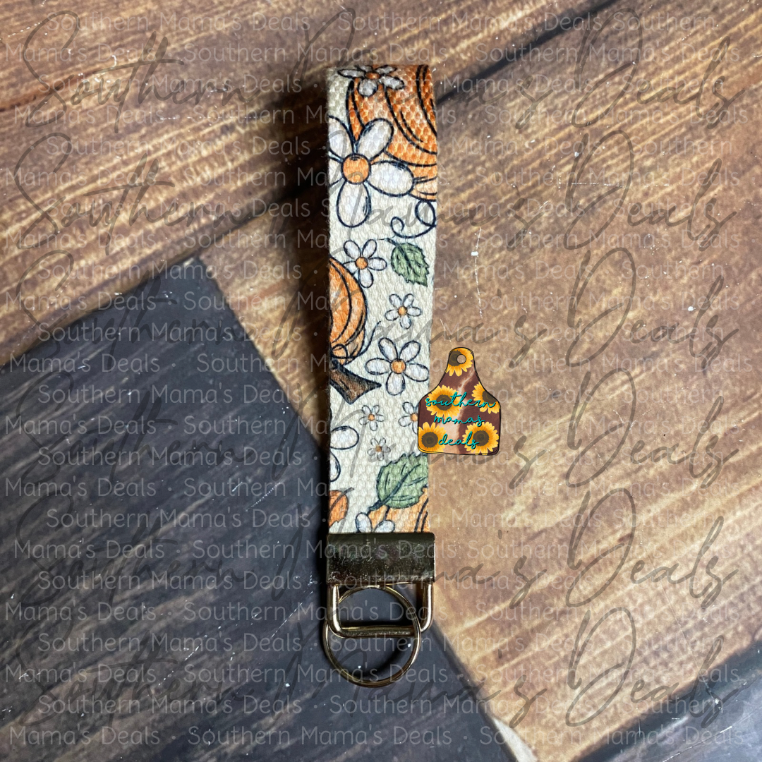 Fall Pumpkin Wristlet