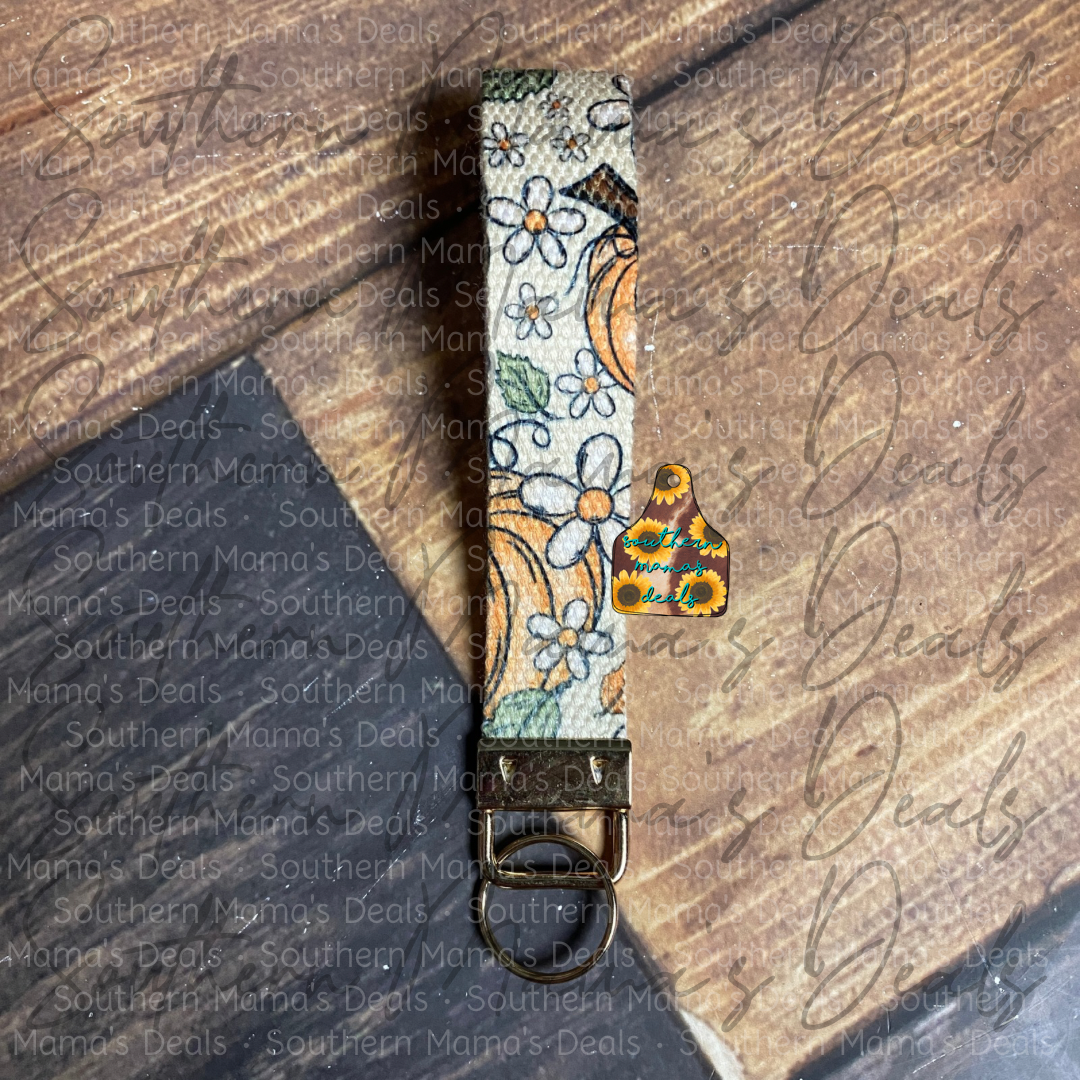 Fall Pumpkin Wristlet