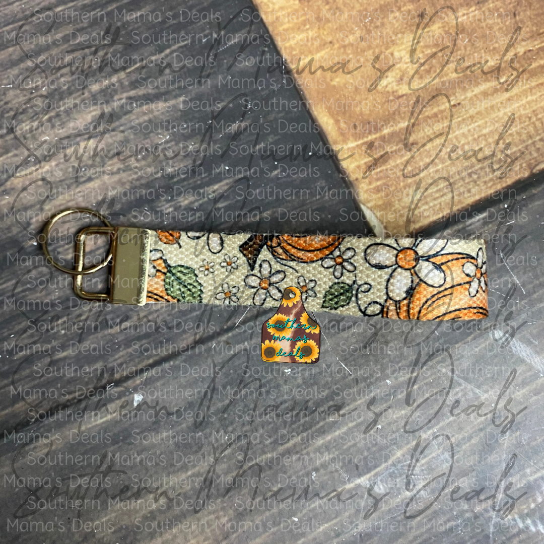 Fall Pumpkin Wristlet