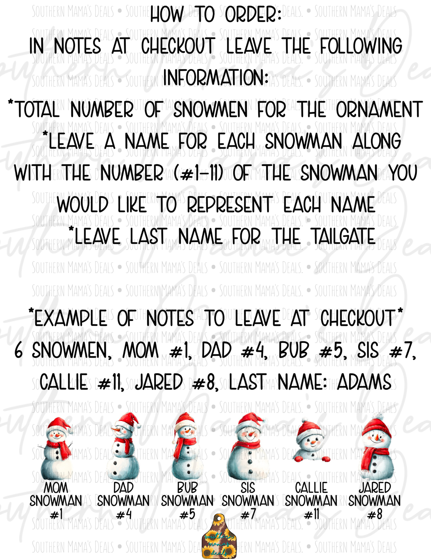 Custom Snowman Ornament