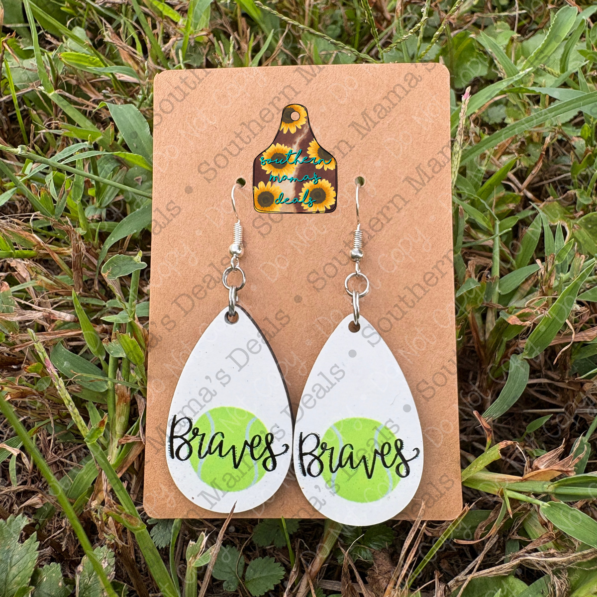 Braves Tennis Teardrop Hook Earrings