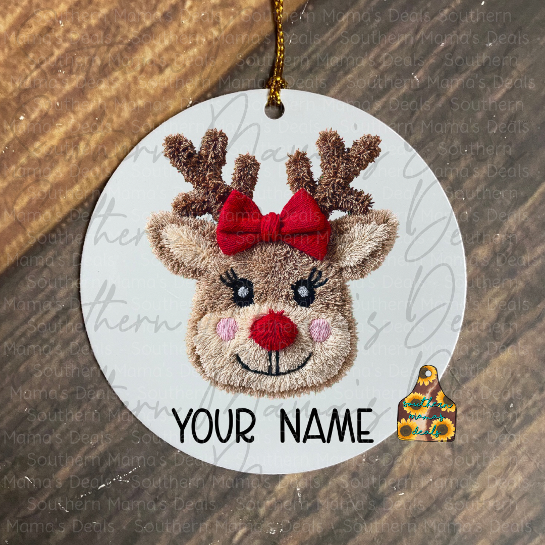 Personalized Girl Reindeer Ornament