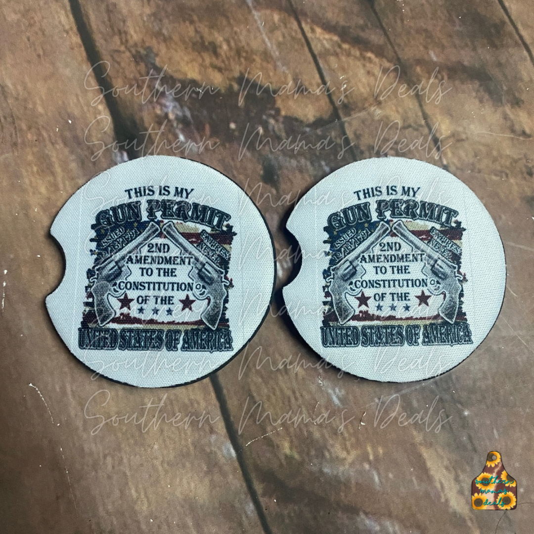 2nd Amendment Car Coasters