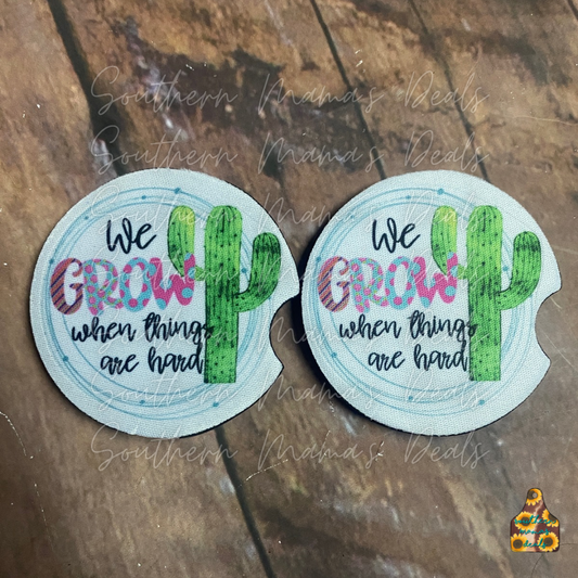 We Grow Cactus Car Coasters