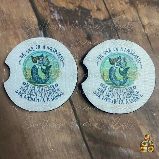 Soul of a Mermaid Car Coasters