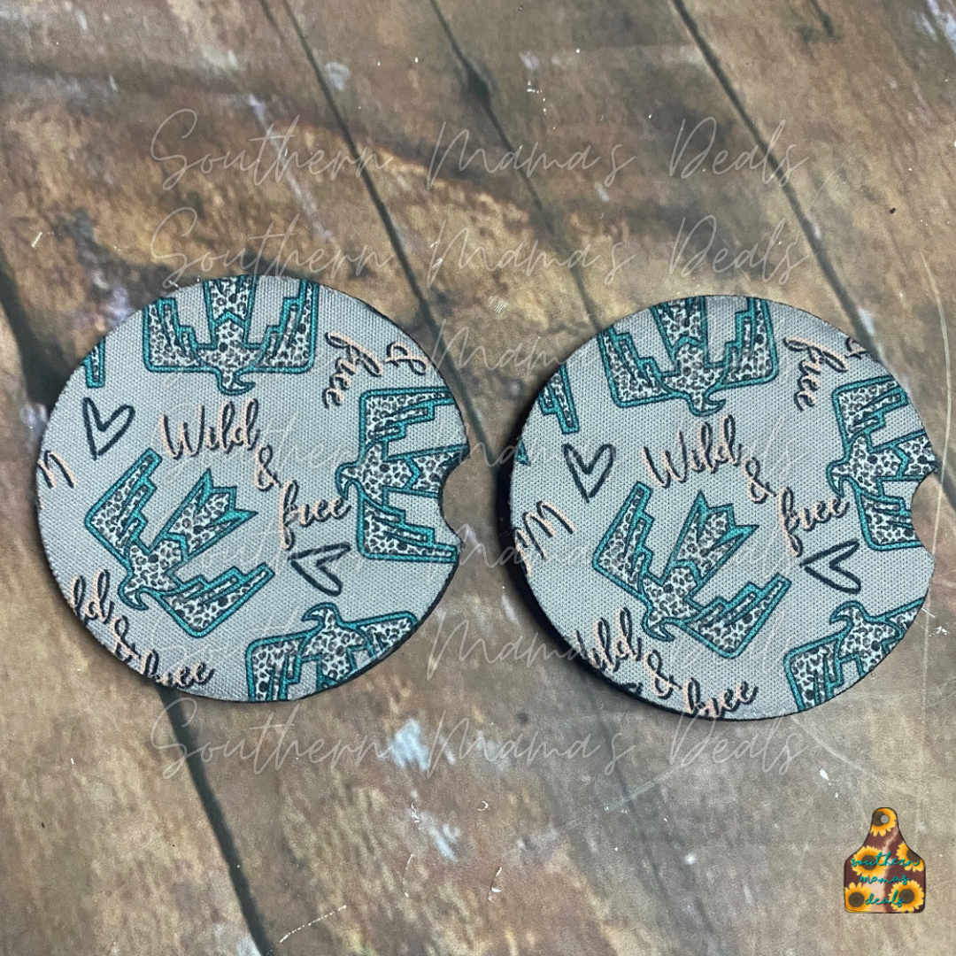 Wild & Free Car Coasters