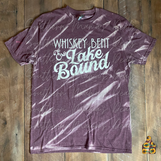 Whiskey Bent Lake Bound Bleached L Tee