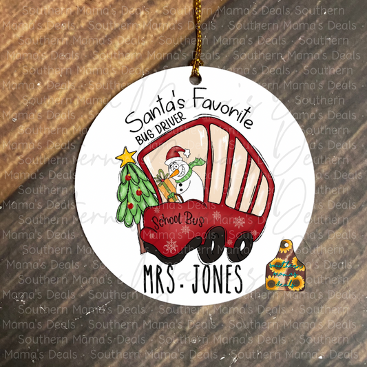 Personalized Bus Driver Ornament