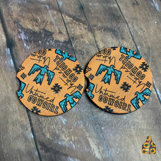 Untamed Cowgirl Thunderbird Car Coasters