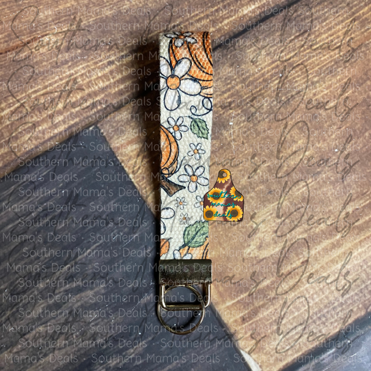 Fall Pumpkin Wristlet